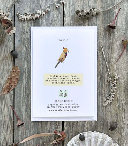 BIRTHDAY BIRD BASIL - Greetings Card