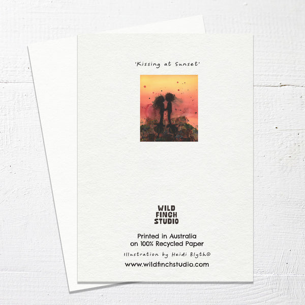 KISSING AT SUNSET - Greetings Card