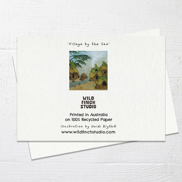 VILLAGE BY THE SEA - Greetings Card