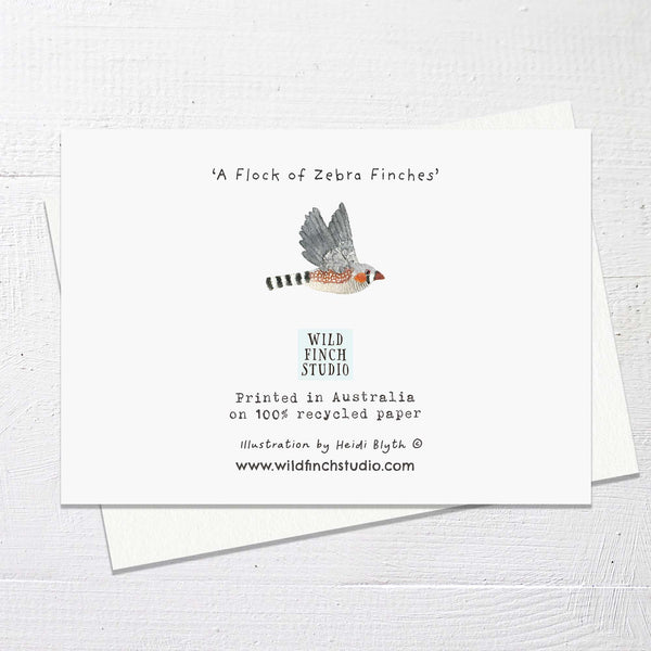 A FLOCK OF ZEBRA FINCHES - Greetings Card