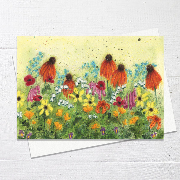 SUMMER FLOWER GARDEN - Greetings Card