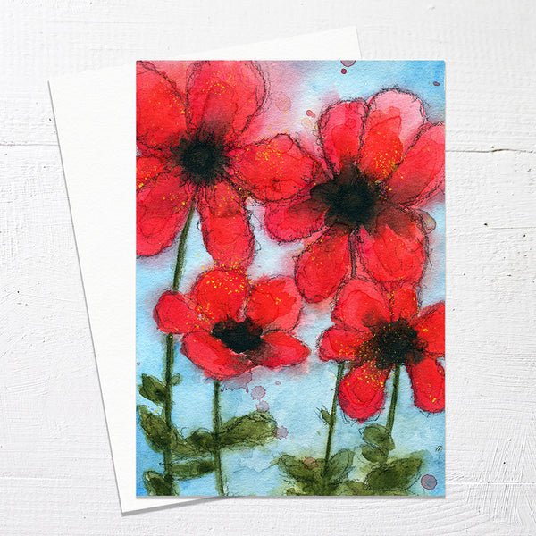 POPPIES - Greetings Card