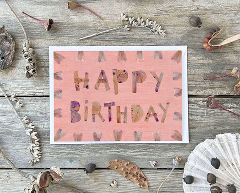 HAPPY BIRTHDAY ROSE PETALS - Greetings Card