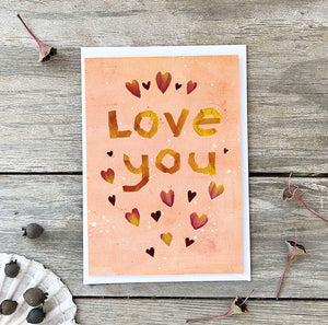 LOVE YOU HEARTS - Greetings Card