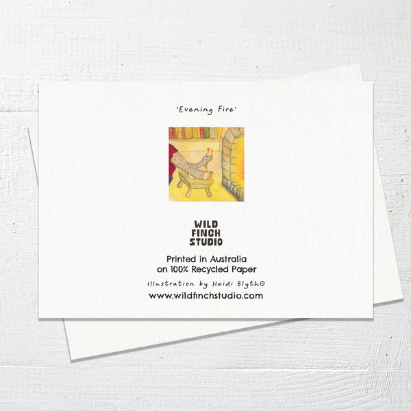 EVENING FIRE - Greetings Card