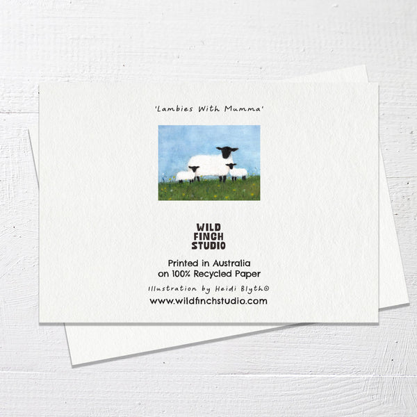 LAMBIES WITH MUMMA - Greetings Card