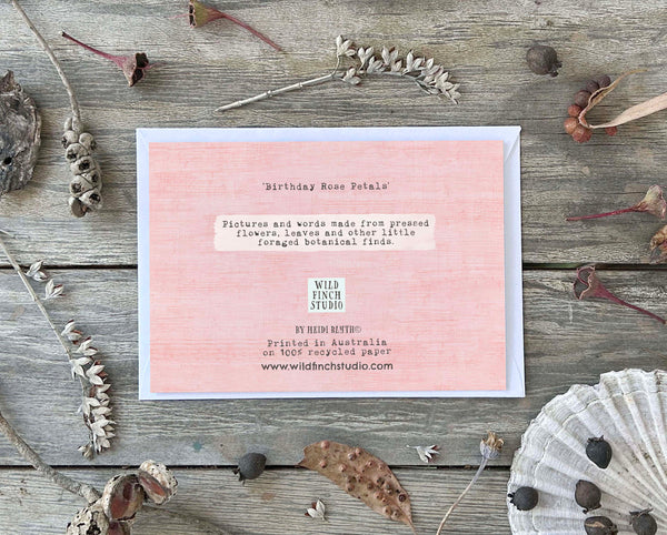 BIRTHDAY ROSE PETALS - Greetings Card