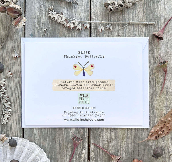 THANKYOU BUTTERFLY 'ELSIE' - Greetings Card
