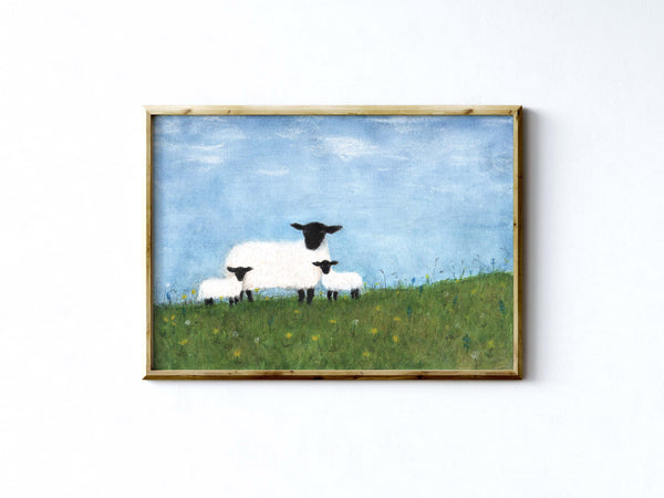 LAMBIES WITH MUMMA - Art Print