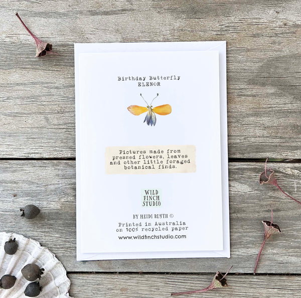 BIRTHDAY BUTTERFLY 'ELENOR' - Greetings Card