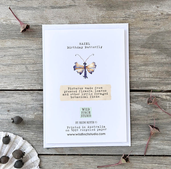 BIRTHDAY BUTTERFLY 'HAZEL' - Greetings Card