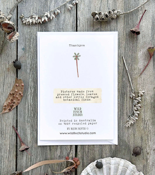 THANKYOU (Gumleaf Writing) - Greetings Card