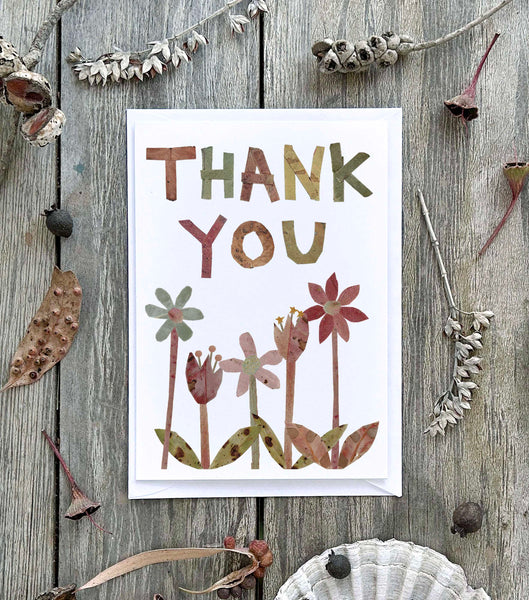 THANKYOU (Gumleaf Writing) - Greetings Card