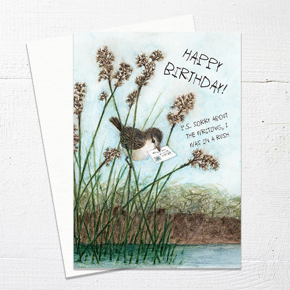 WARBLER IN A RUSH - Greetings Card