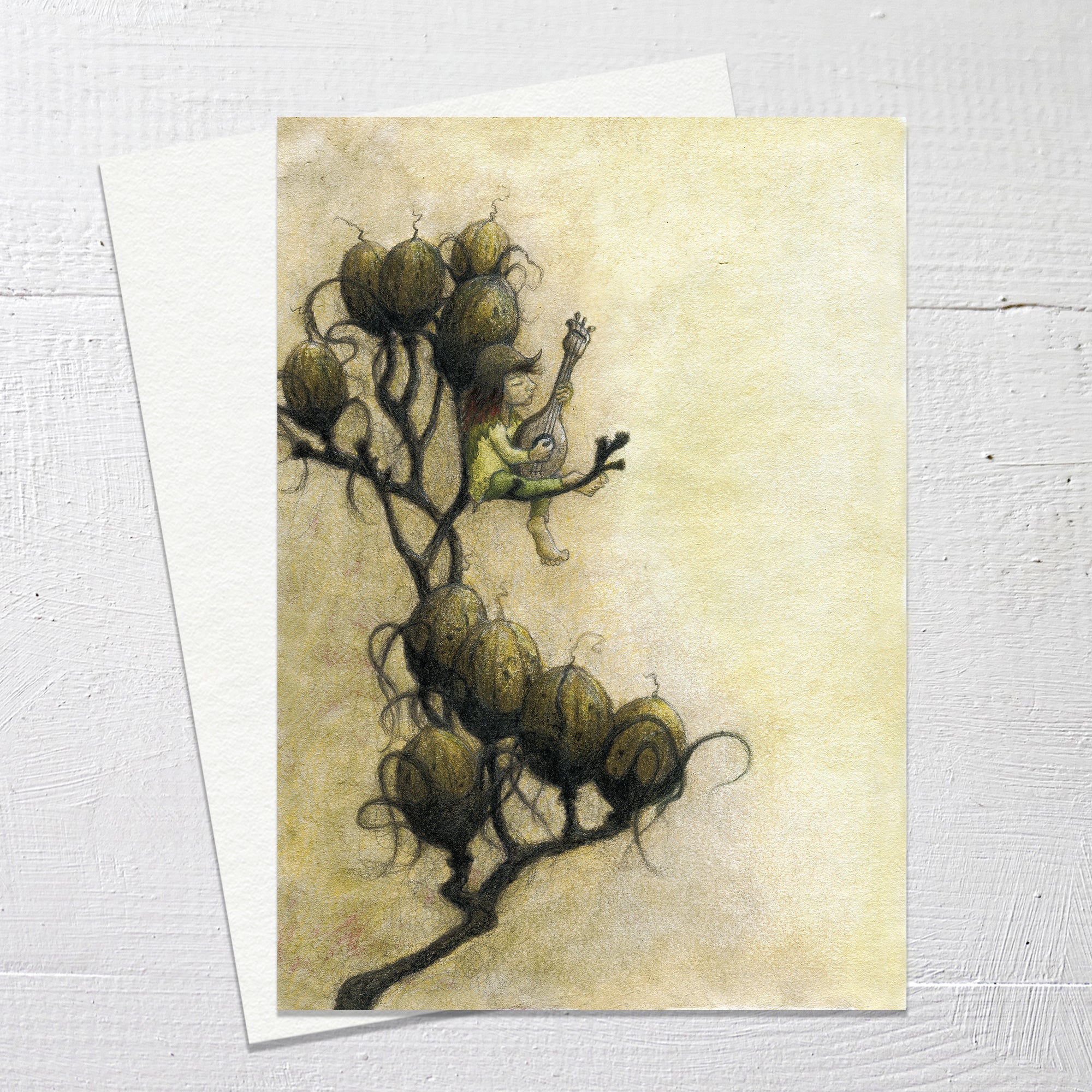 STRUMMIN' IN THE SEEDPODS - Greetings Card