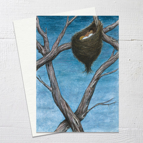 SLEEPING LIKE AN EGG - Greetings Card