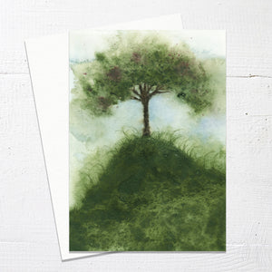 TREE ON THE HILL - Greetings Card