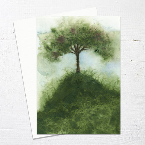 TREE ON THE HILL - Greetings Card