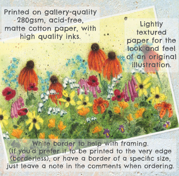 SUMMER FLOWER GARDEN - Art Print