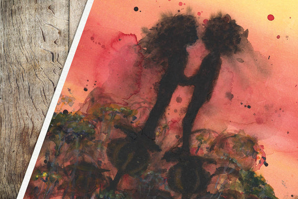 KISSING AT SUNSET - Art Print