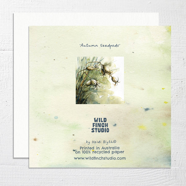 AUTUMN SEEDPODS - Square Greetings Card